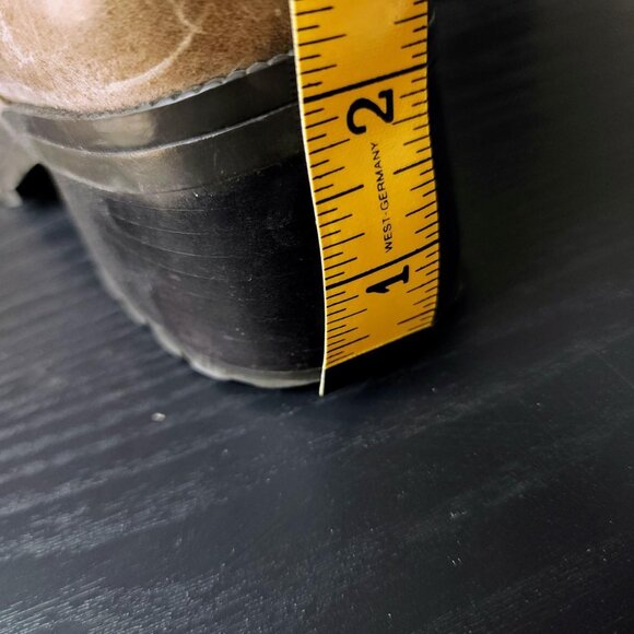 Retro Square Toe Boots Taupe Leather Gianni Bini - Picture 4 of 8